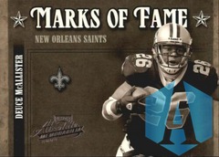 2004 Absolute Memorabilia Marks of Fame #MOF-9 Deuce McAllister 0838/1000 Saints